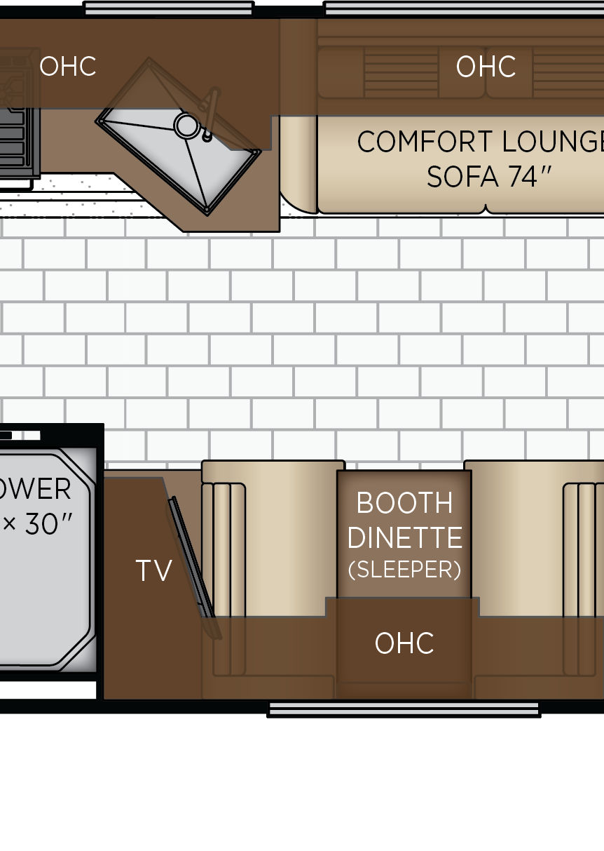 2027 Bay Star 3114 Galley & Dinette Floorplan