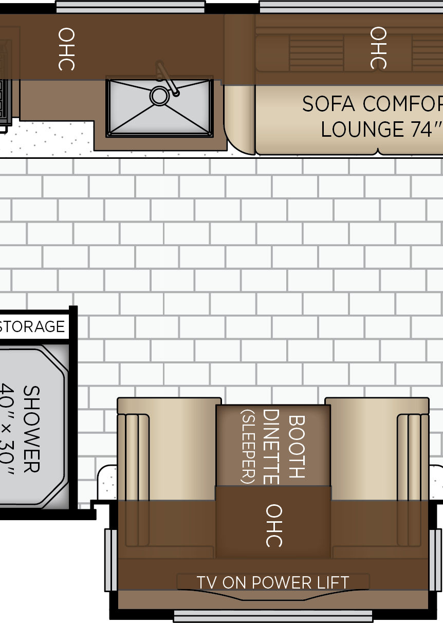 2027 Bay Star 3225 Galley & Dinette Floorplan