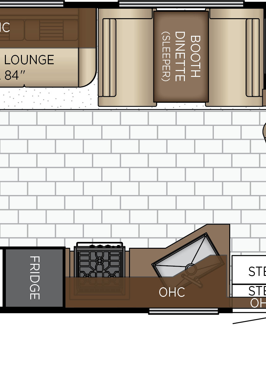 2027 Bay Star 3609 Galley & Dinette Floorplan