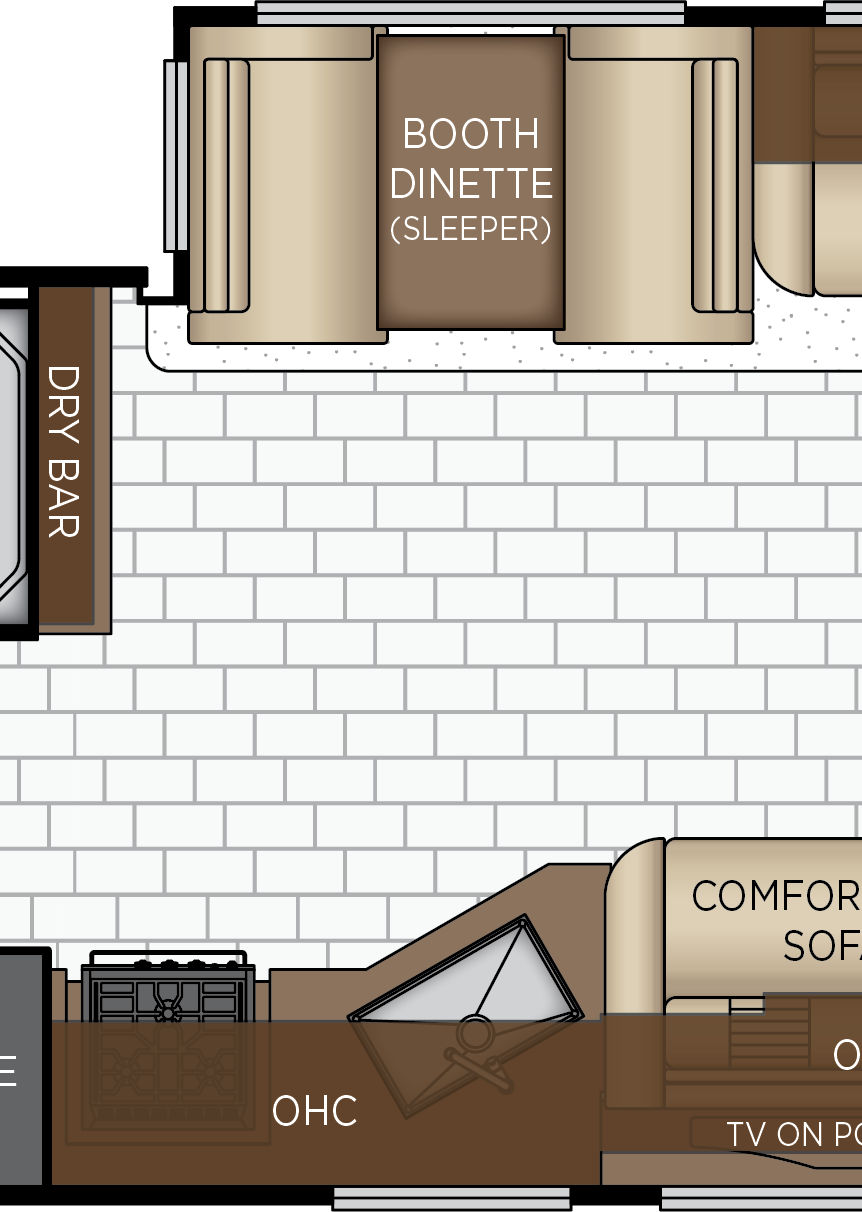 2027 Bay Star 3626 Galley & Dinette Floorplan