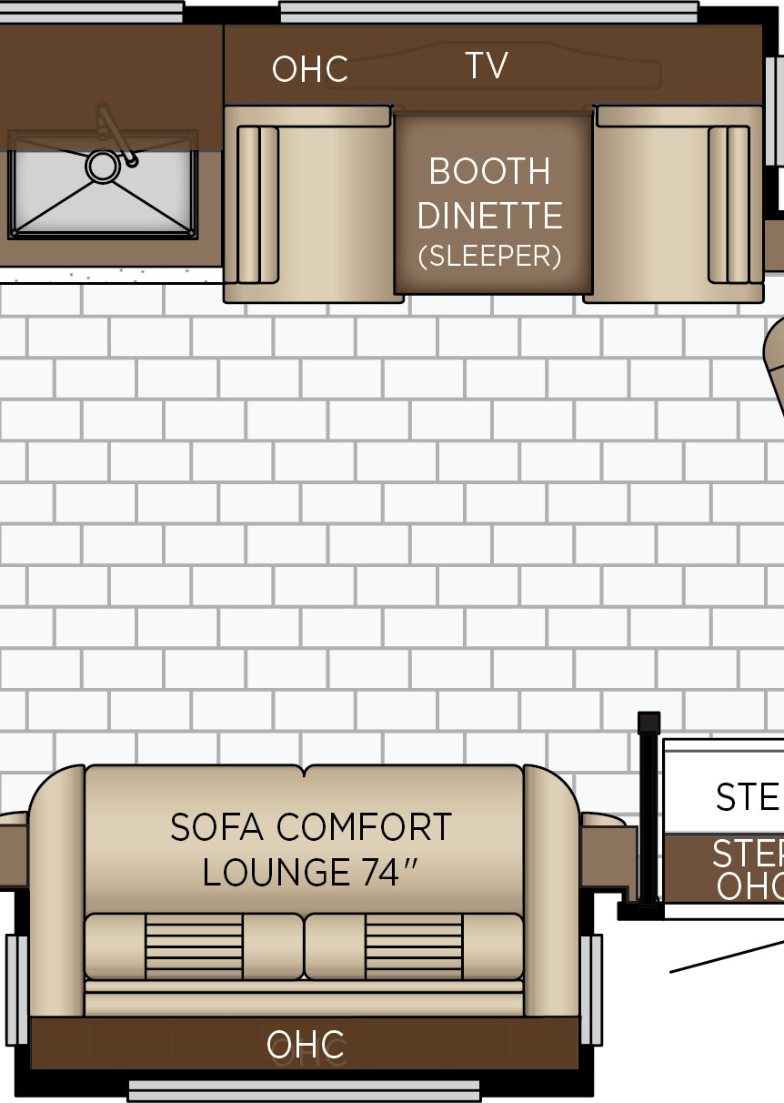 2027 Bay Star 3639 Galley & Dinette Floorplan