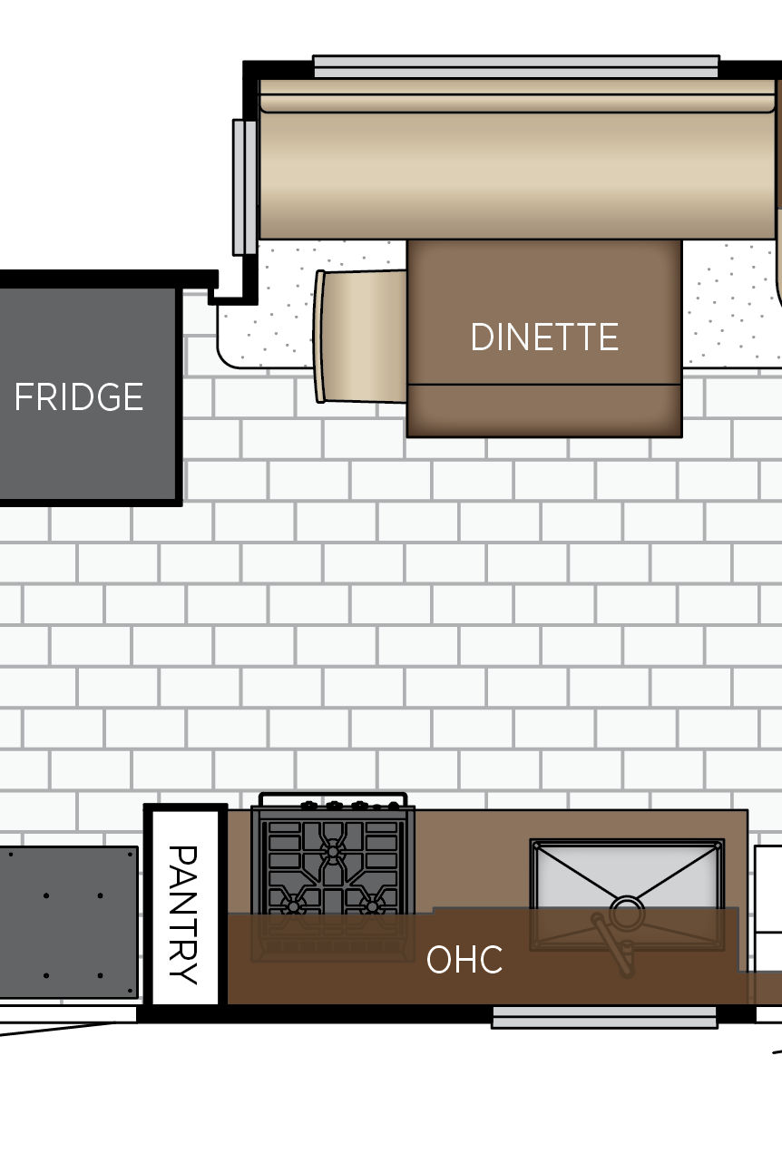 2027 Bay Star 3811 Galley & Dinette Floorplan