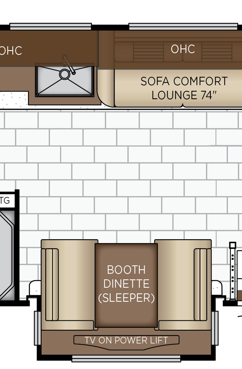2027 Bay Star Sport 3225 Galley & Dinette Floorplan