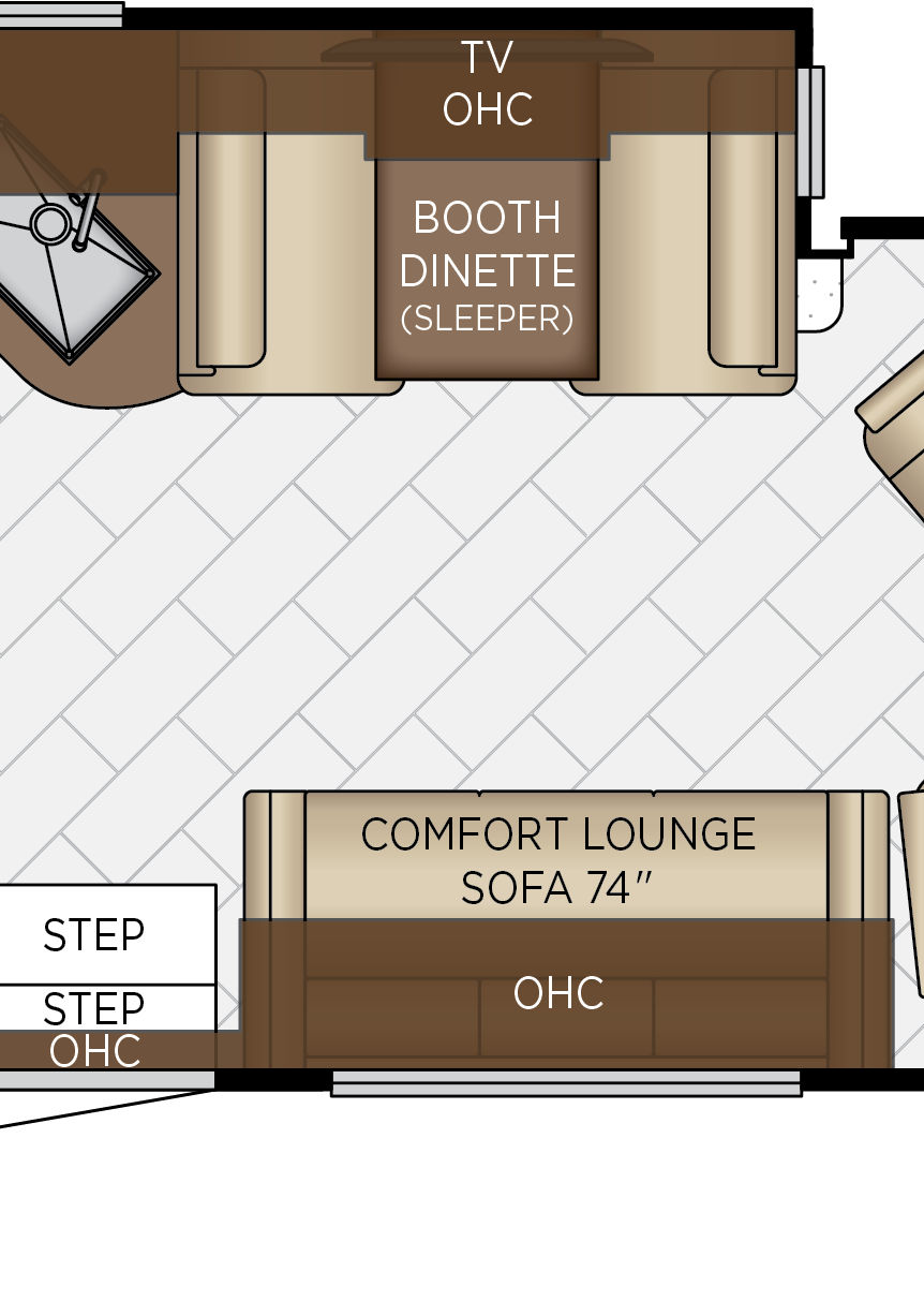 2027 Canyon Star 3947 Galley & Dinette Floorplan