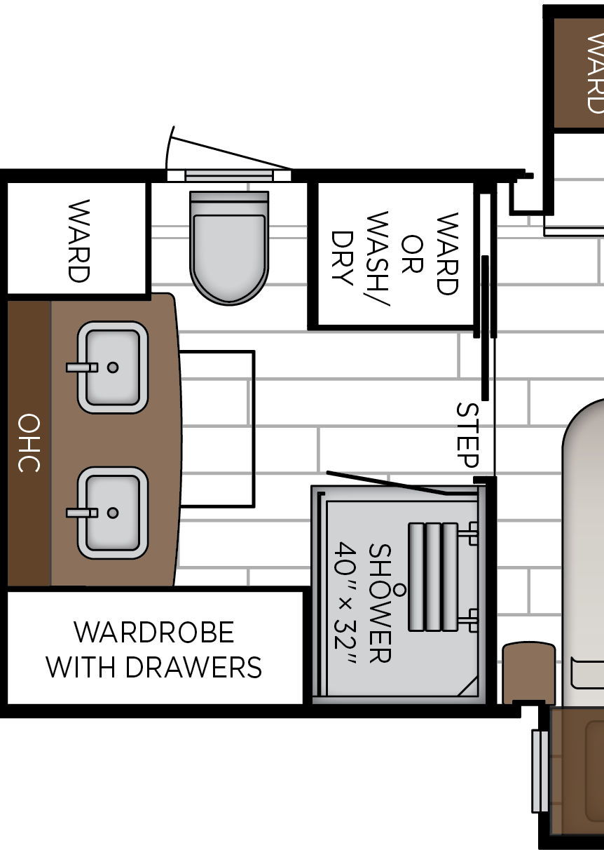 2027 Dutch Star 4325 Bathroom Floorplan