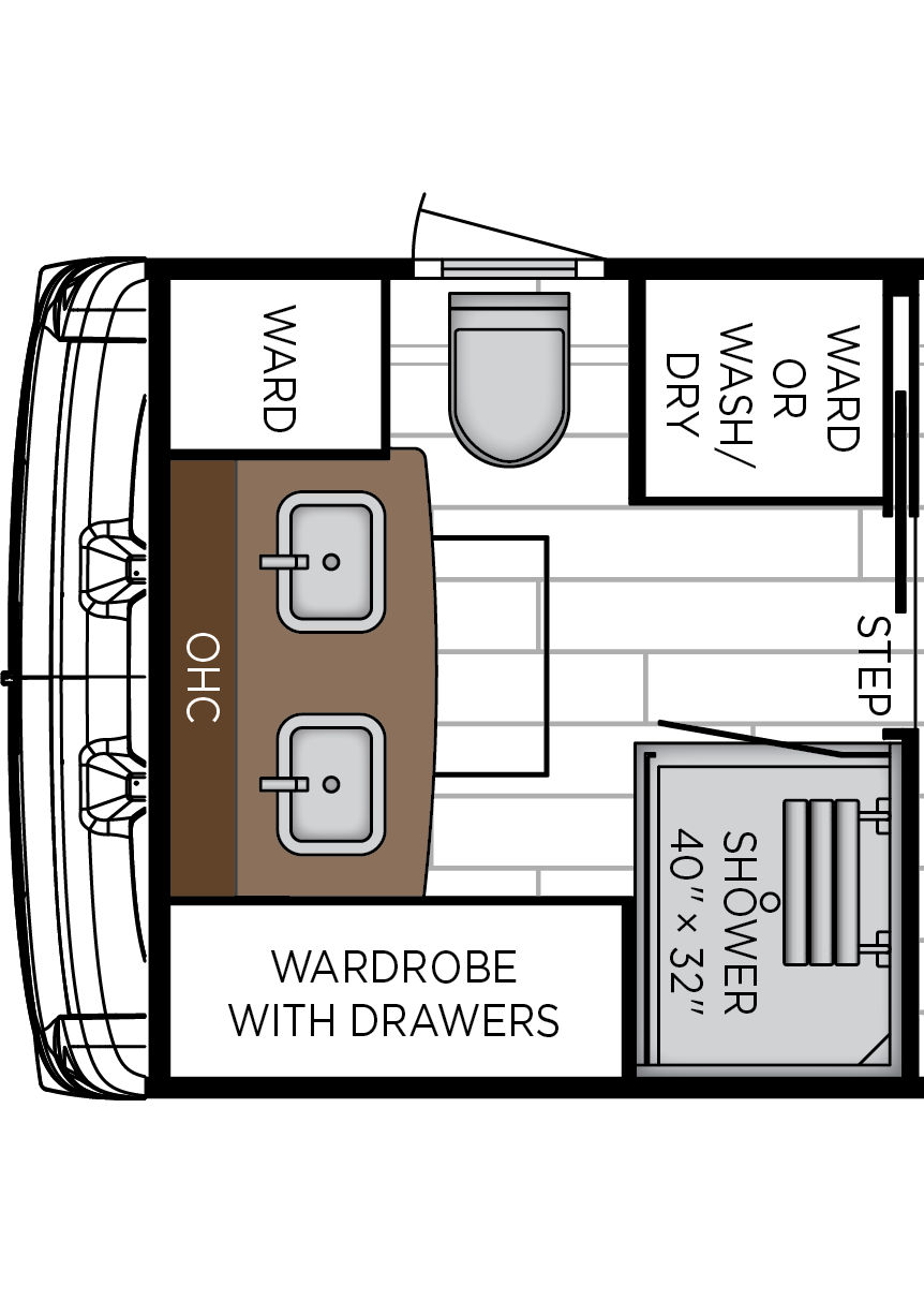 2027 Dutch Star 4325 Exterior & Storage Floorplan