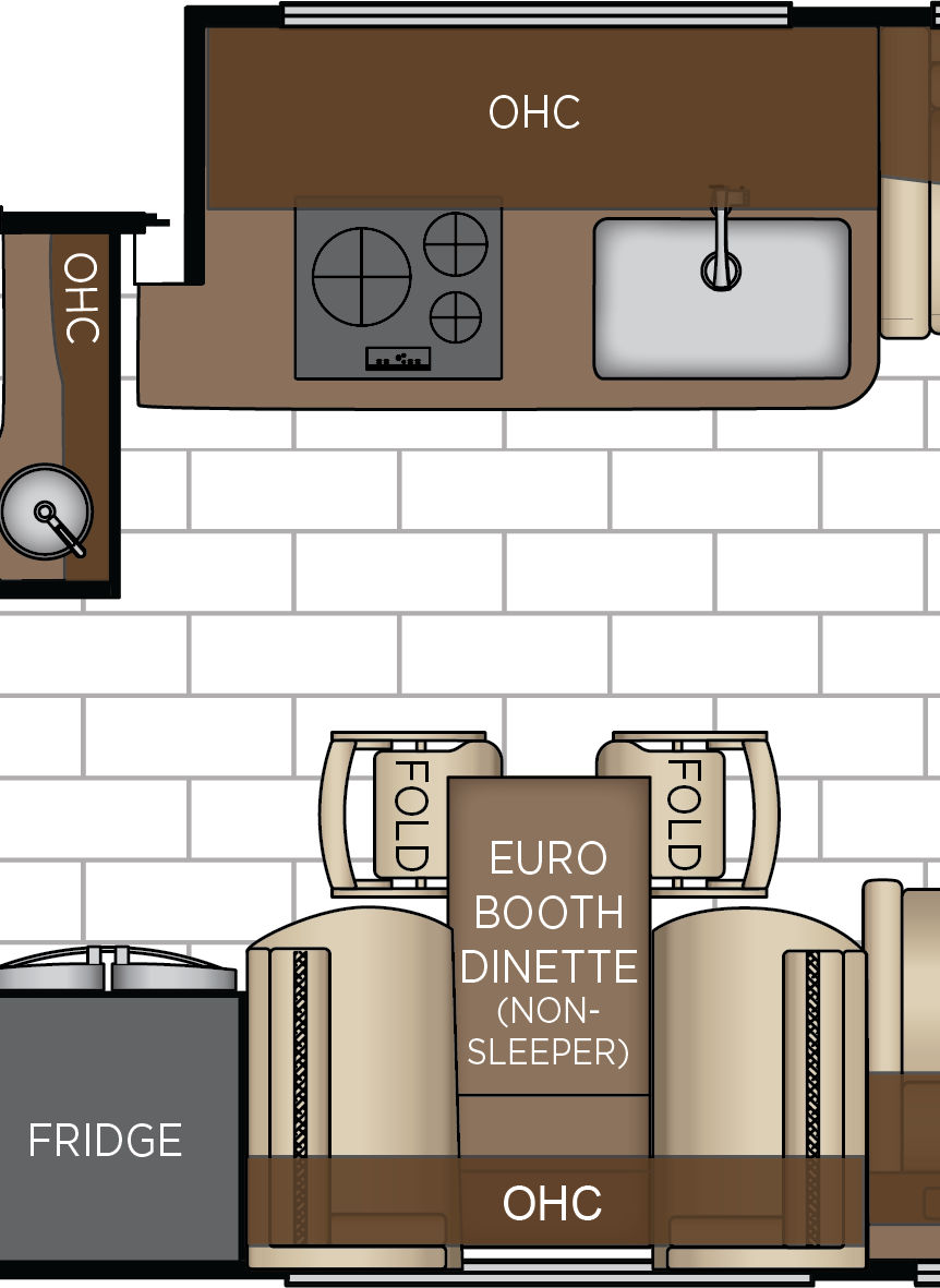 2027 Essex 4545 Galley & Dinette Floorplan