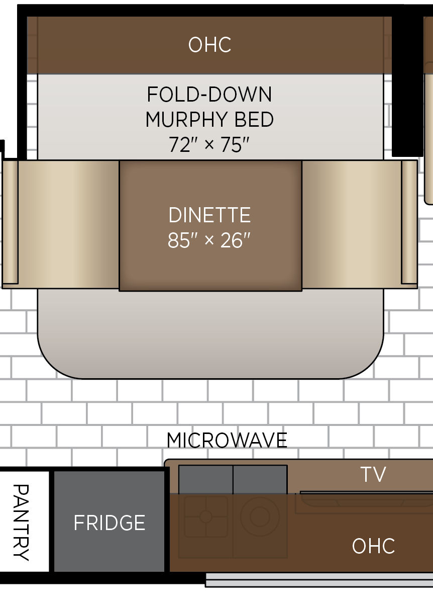 2027 Freedom Aire 2515 Galley & Dinette Floorplan