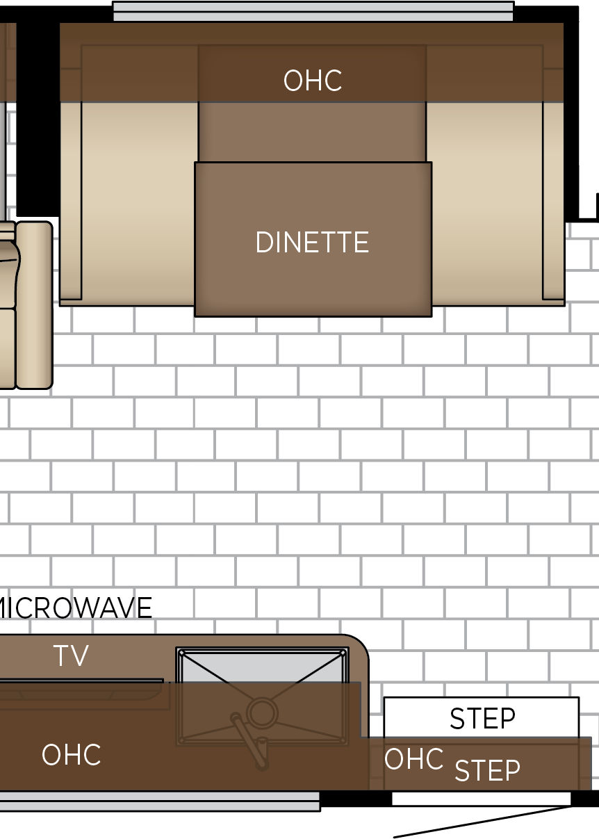 2027 Freedom Aire 2515 Galley & Dinette Floorplan