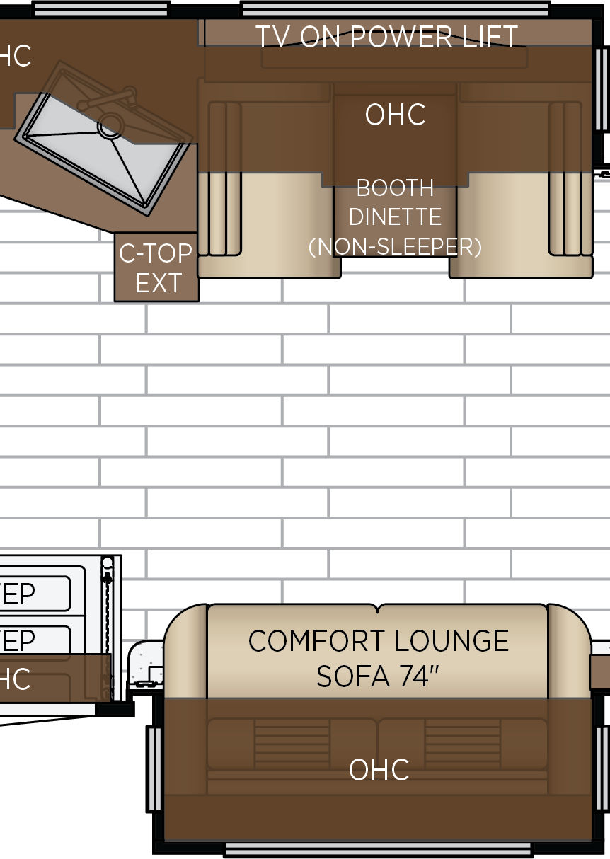 2027 Grand Star 3940 Galley & Dinette Floorplan