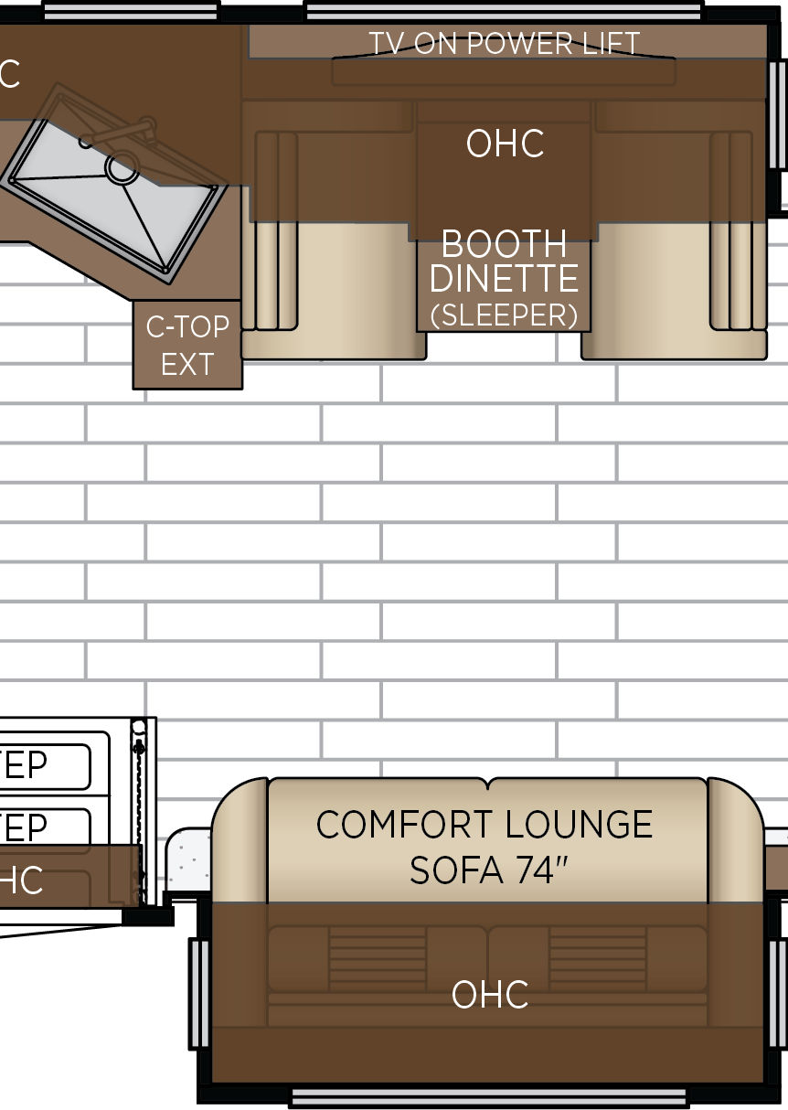 2027 Grand Star 3948 Galley & Dinette Floorplan