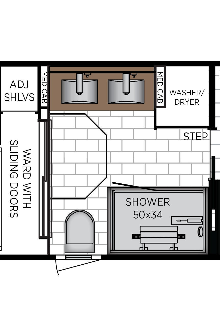 2027 King Aire 4531 Bathroom Floorplan