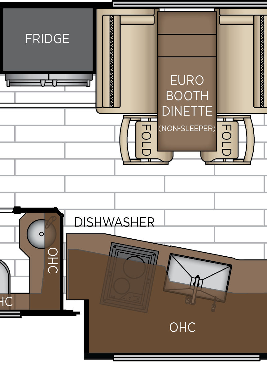 2027 King Aire 4531 Galley & Dinette Floorplan