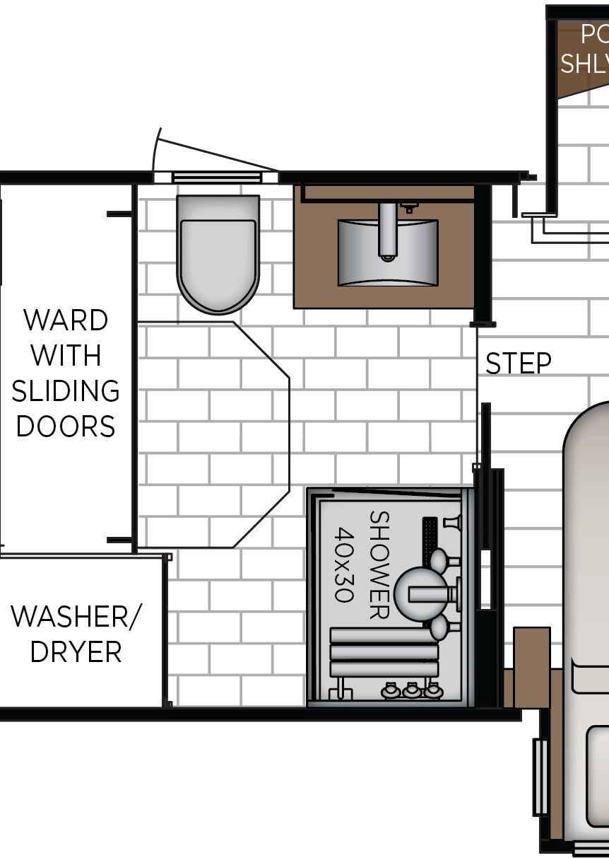 2027 King Aire 4540 Bathroom Floorplan