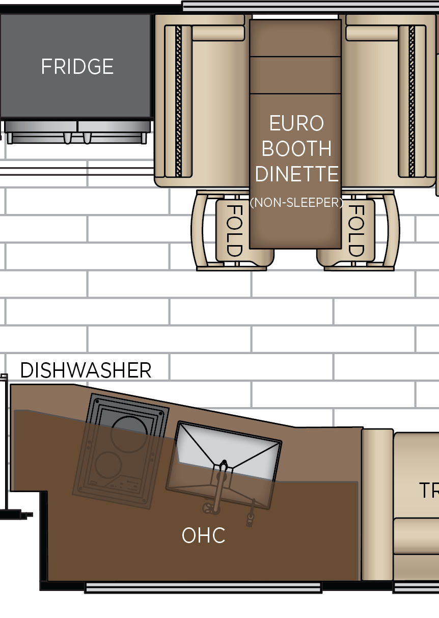 2027 King Aire 4540 Galley & Dinette Floorplan