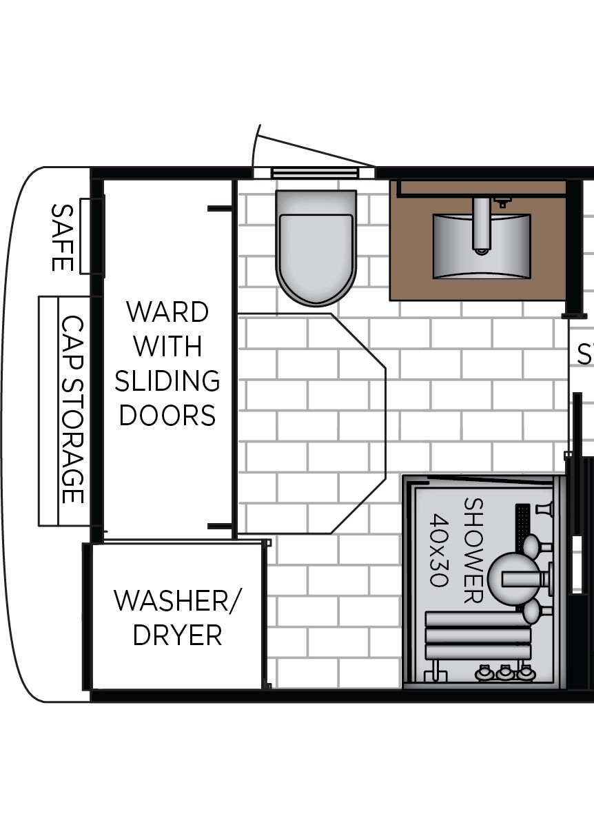 2027 King Aire 4540 Exterior & Storage Floorplan