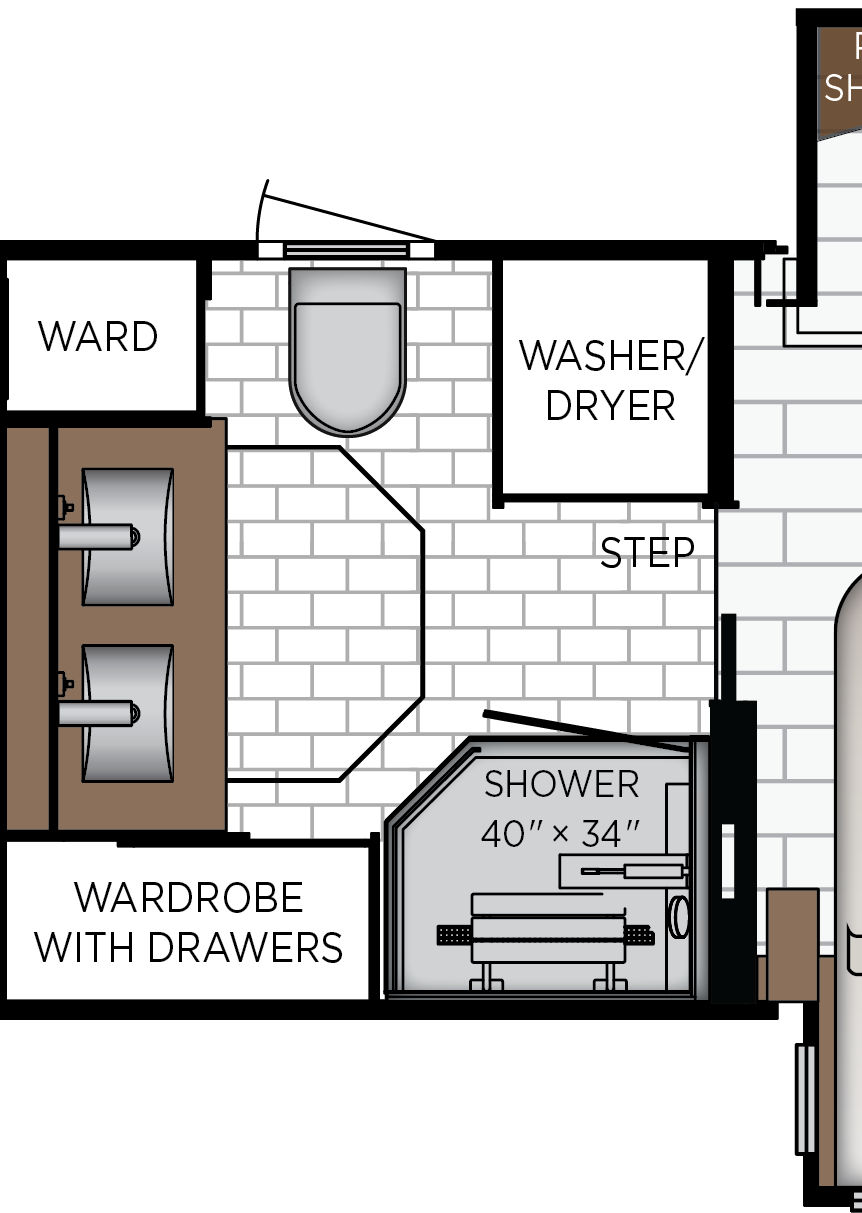 2027 King Aire 4596 Bathroom Floorplan