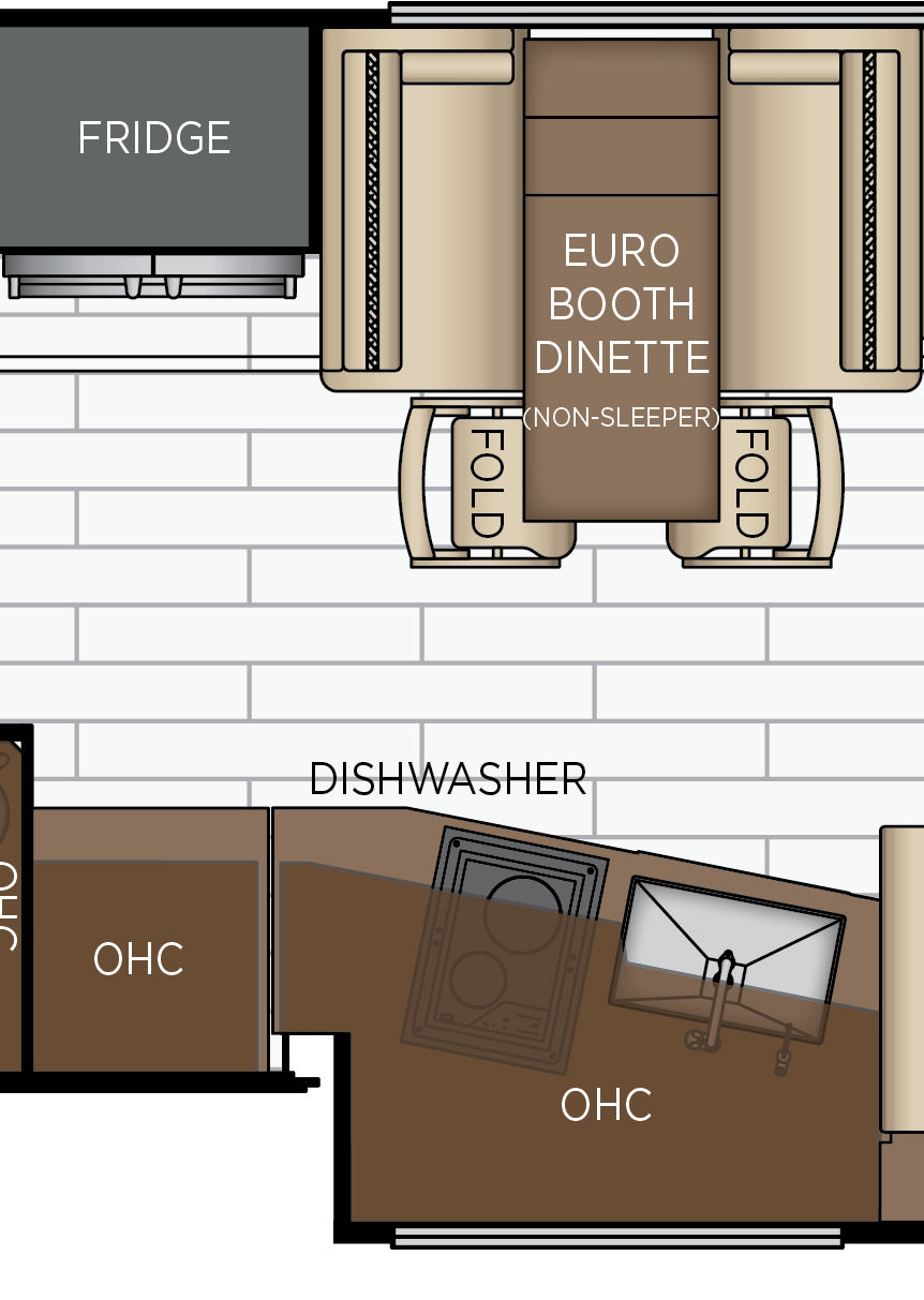 2027 King Aire 4596 Galley & Dinette Floorplan