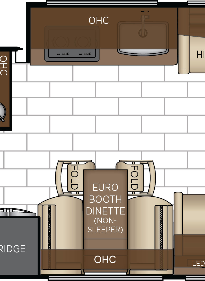 2027 London Aire 4545 Galley & Dinette Floorplan
