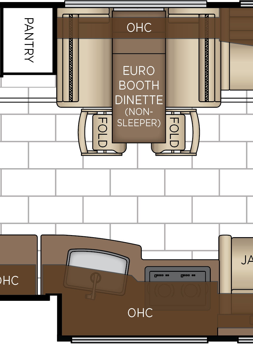 2027 London Aire 4595 Galley & Dinette Floorplan