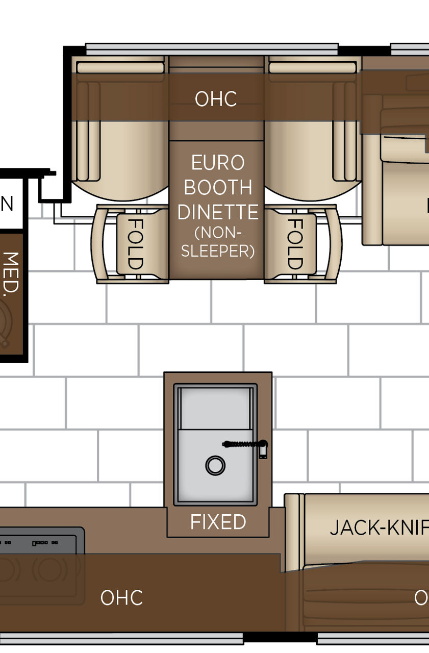 2027 Mountain Aire 3823 Galley & Dinette Floorplan