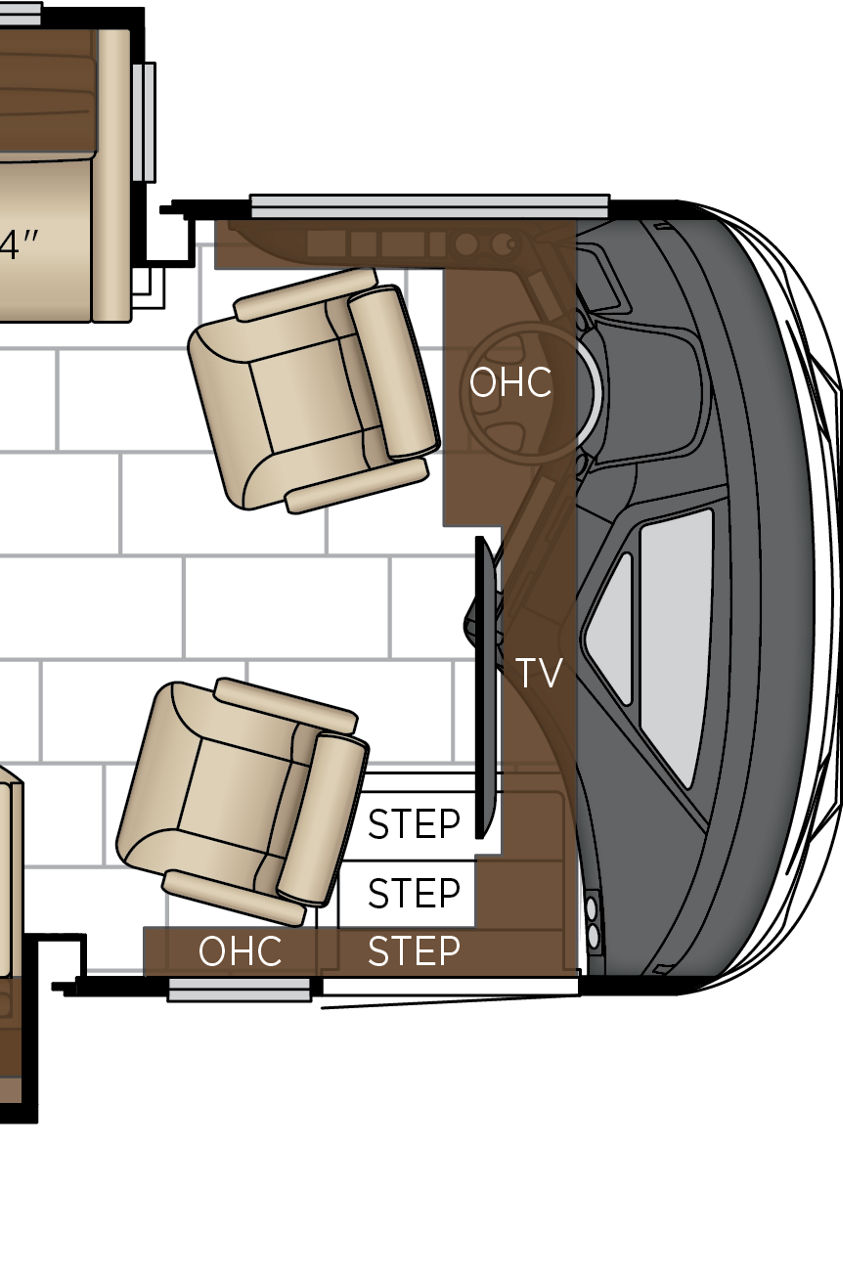 2027 Mountain Aire 3825 Cockpit Floorplan