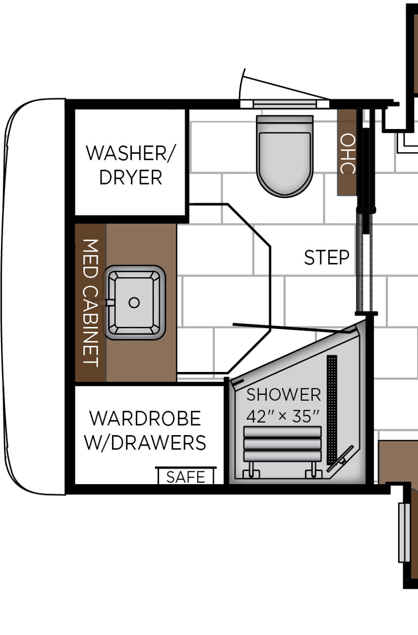 2027 Mountain Aire 3825 Exterior & Storage Floorplan
