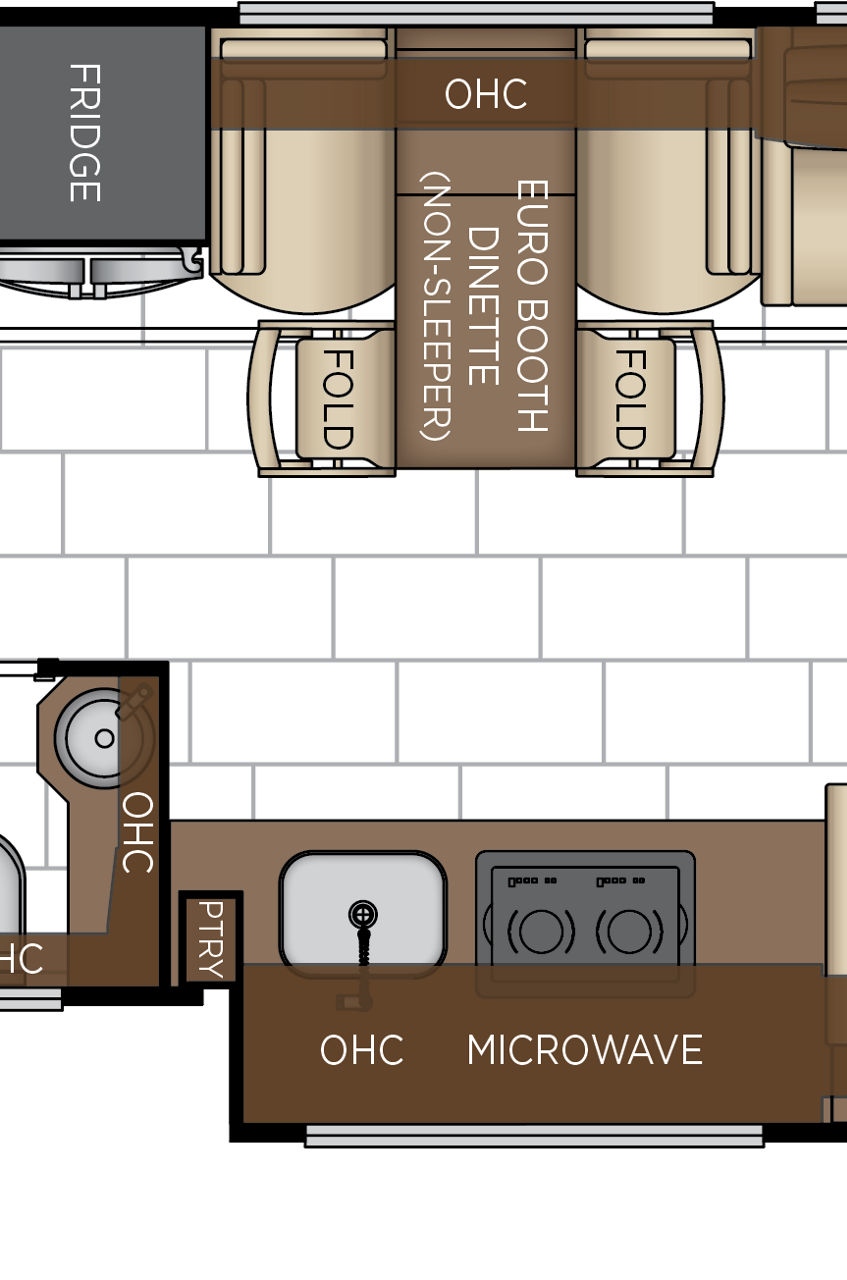 2027 Mountain Aire 4118 Galley & Dinette Floorplan