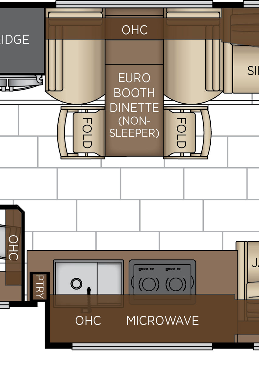 2027 Mountain Aire 4551 Galley & Dinette Floorplan