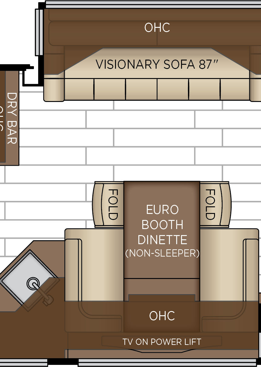 2027 New Aire 3543 Galley & Dinette Floorplan