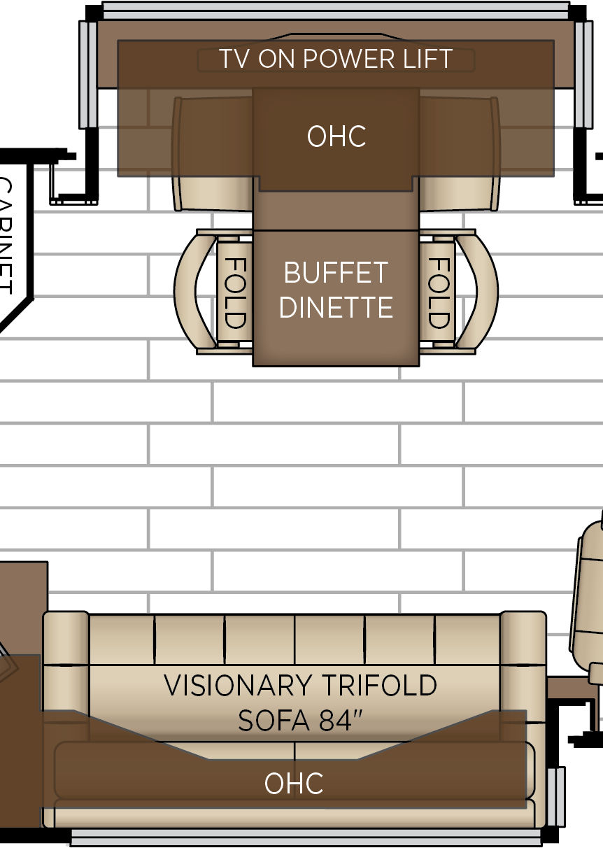 2027 New Aire 3545 Galley & Dinette Floorplan