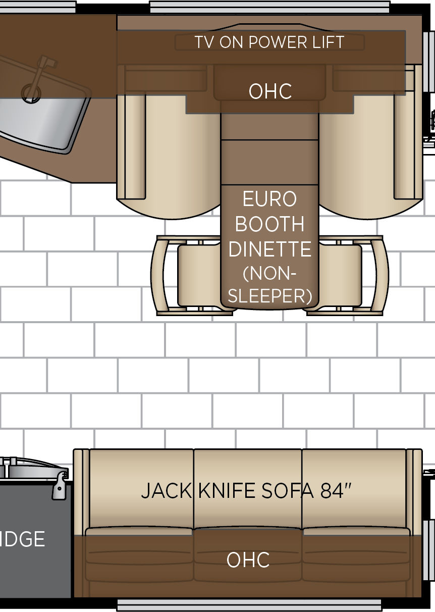 2027 Summit Aire 4540 Galley & Dinette Floorplan