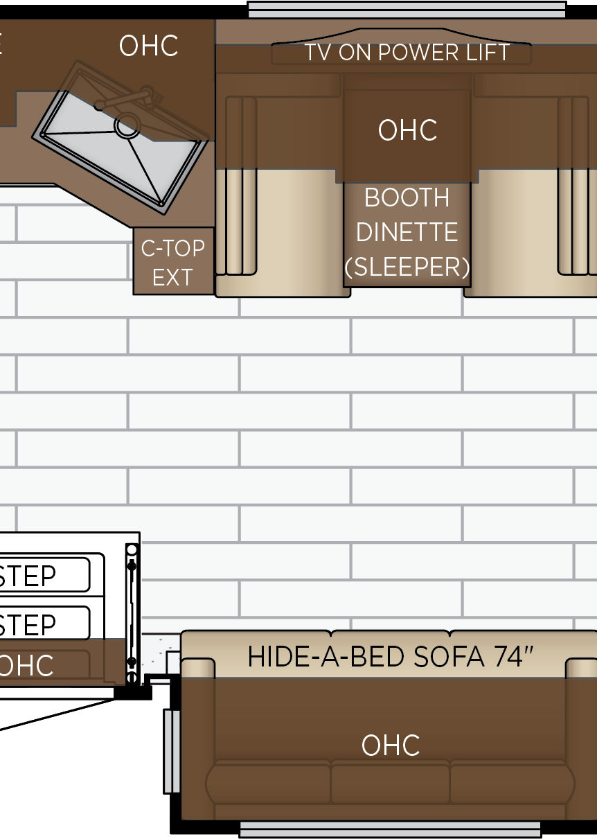 2027 Super Star 3731 Galley & Dinette Floorplan