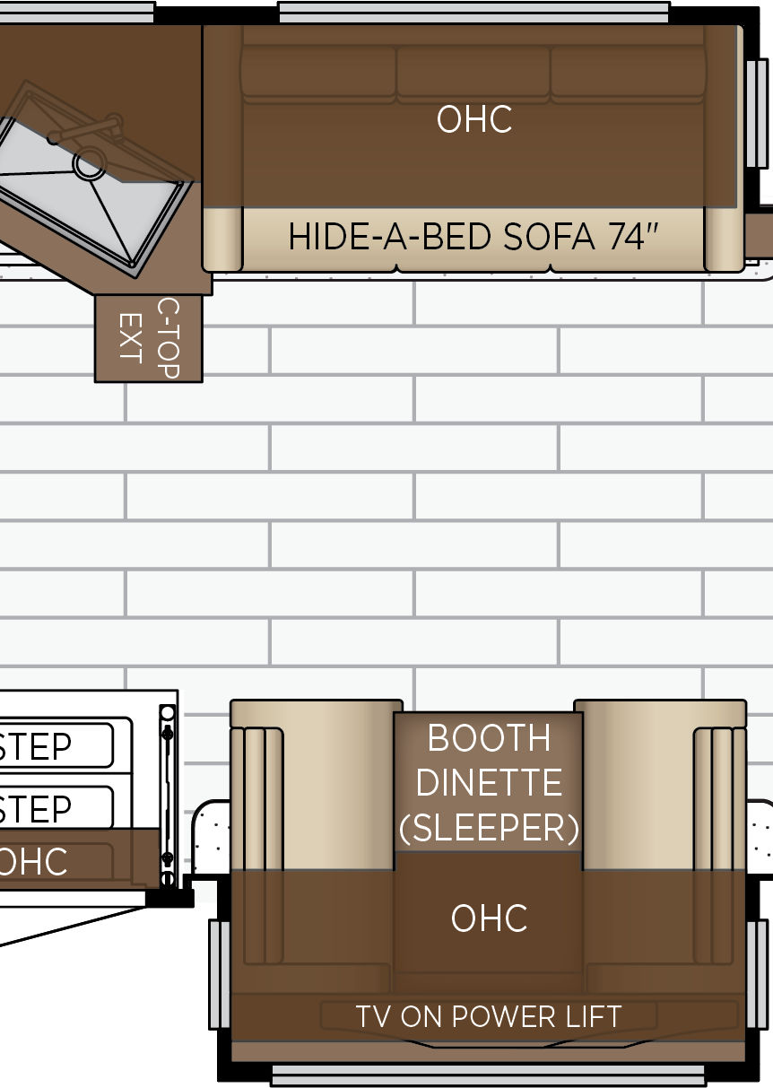 2027 Super Star 4059 Galley & Dinette Floorplan