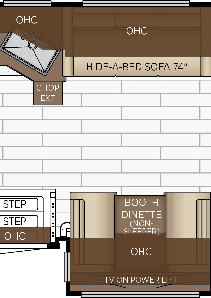 2027 Super Star 4140 Galley & Dinette Floorplan