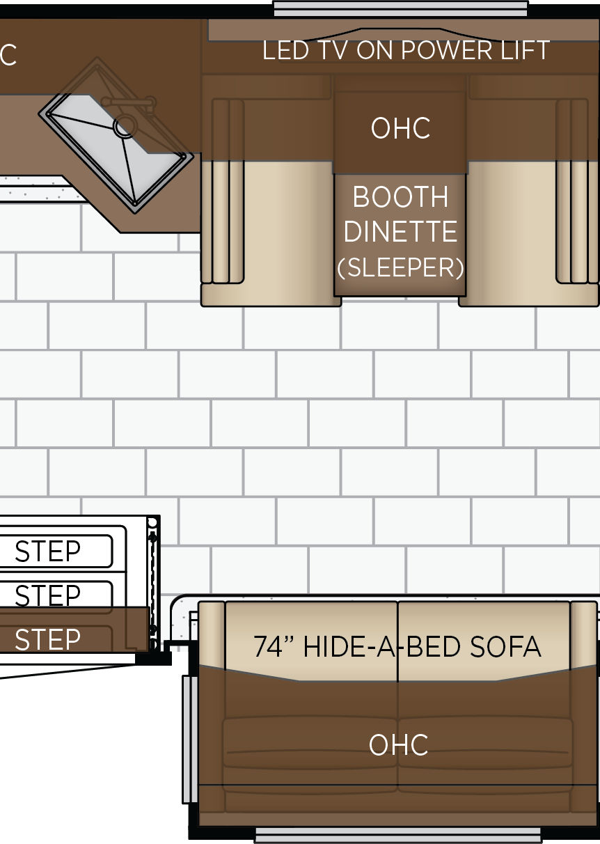 2027 Supreme Aire 3827 Galley & Dinette Floorplan