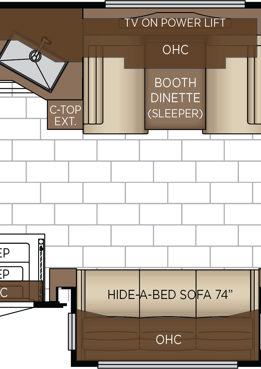 2027 Supreme Aire 4341 Galley & Dinette Floorplan