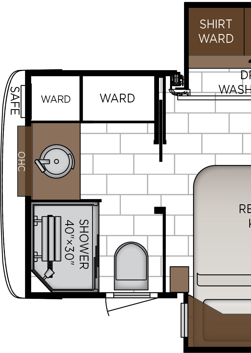 2027 Supreme Aire 4505 Exterior & Storage Floorplan