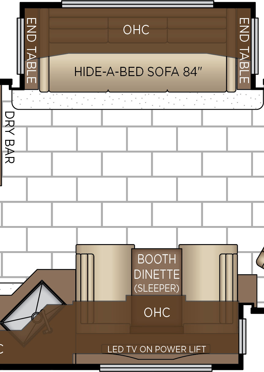 2027 Ventana 3512 Galley & Dinette Floorplan