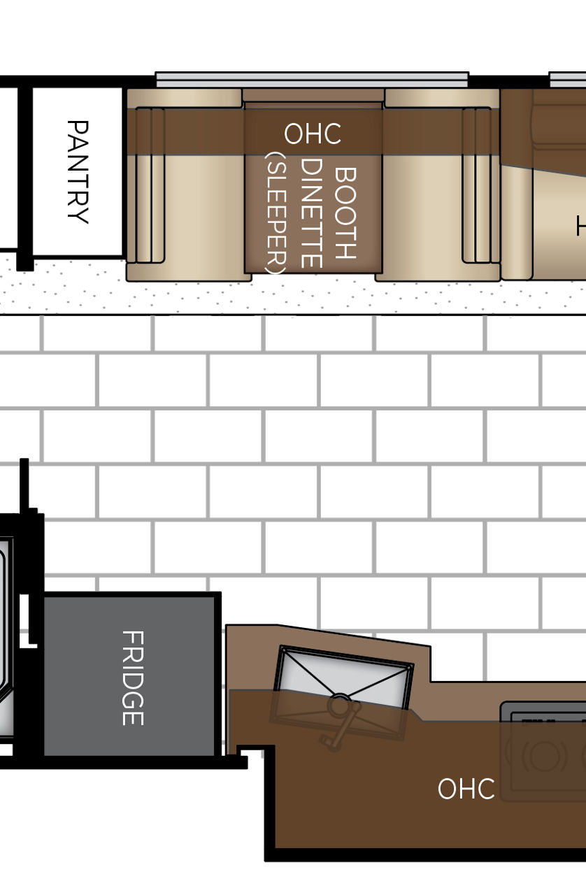 2027 Ventana 4340 Galley & Dinette Floorplan