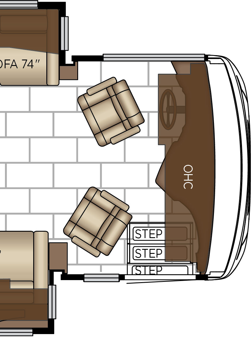 2027 Ventana 4345 Cockpit Floorplan