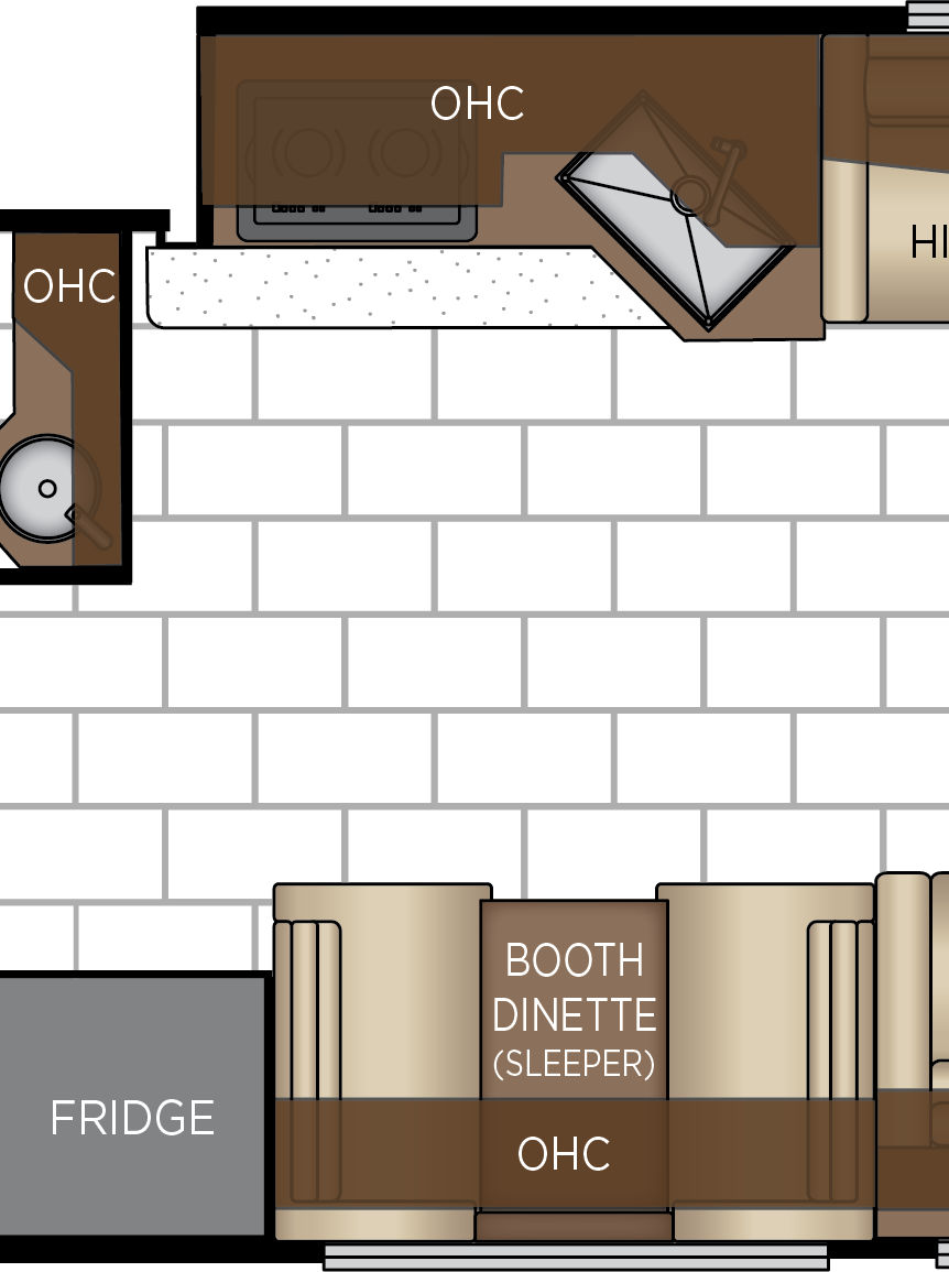 2027 Ventana 4345 Galley & Dinette Floorplan