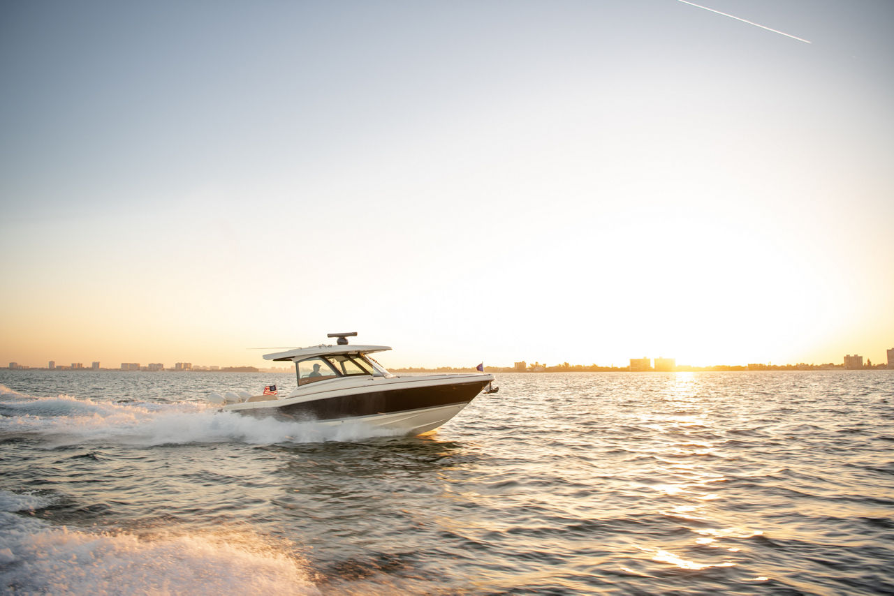 Chris craft boat on the water