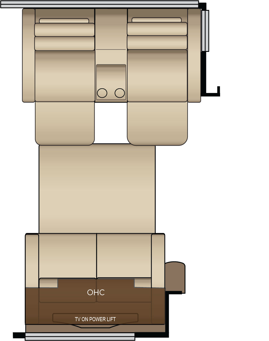 74" Powered Theater Seating with Adjustable Headrests, 62" Trifold Sofa, Replaces Jackknife Sofa