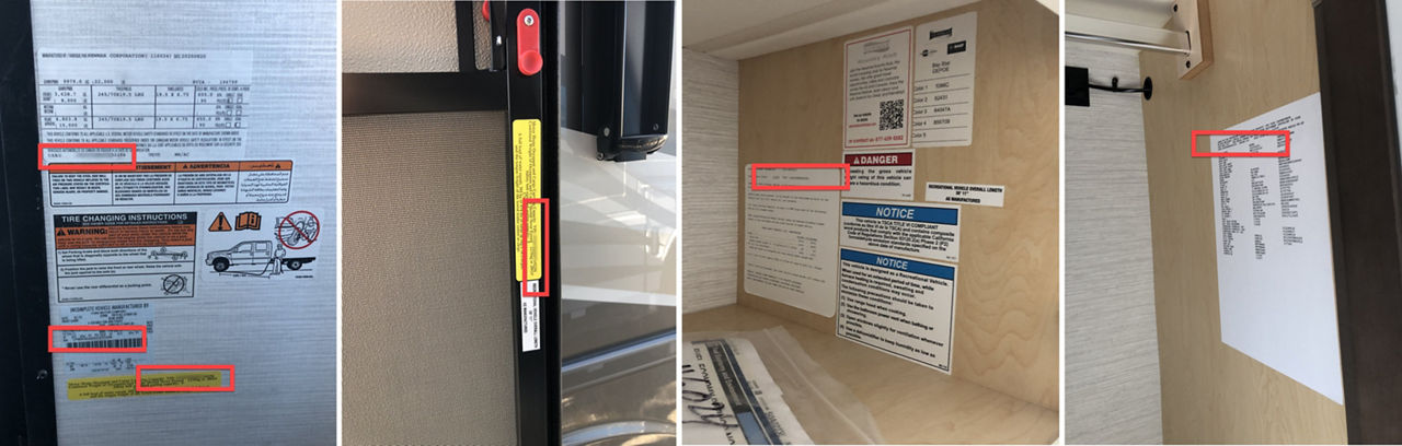 VIN Locations - Ford Chassis - Interior