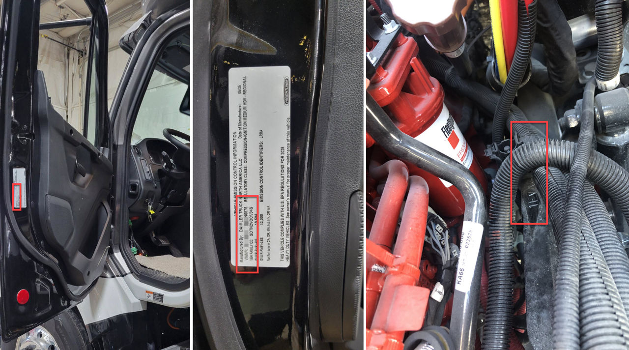 VIN Locations - Freightliner M2 - Engine