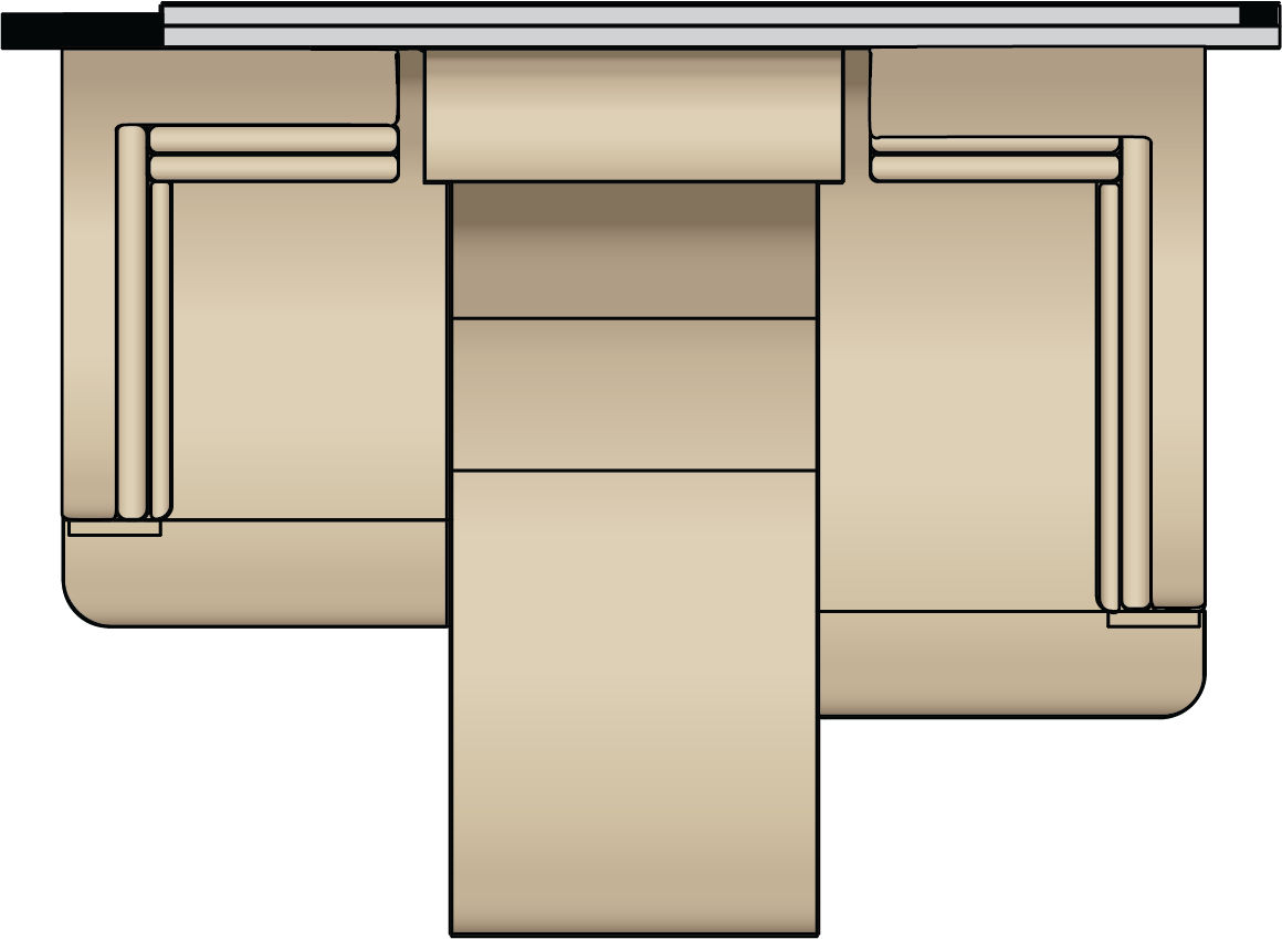 44" Powered Extenda Booth Dinette, Replaces Hide-a-Leaf Table