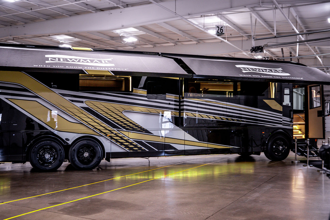Newmar RV in a show room