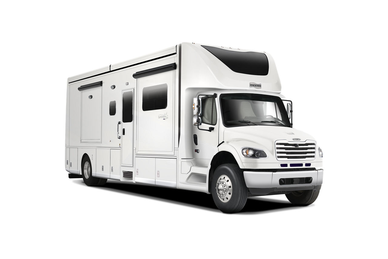 White motorhome with sleek design