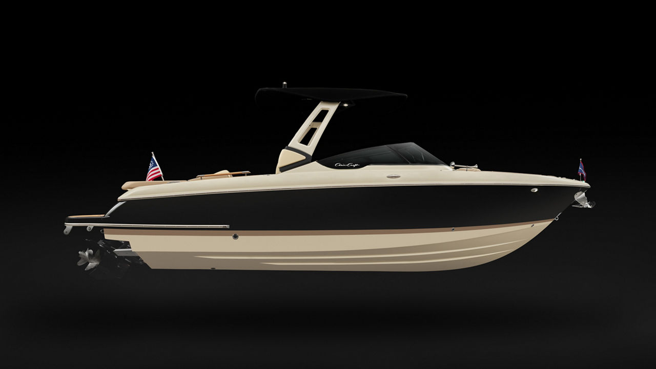 Sportster 28 in Black Gelcoat Hull and Macadamia Stripe